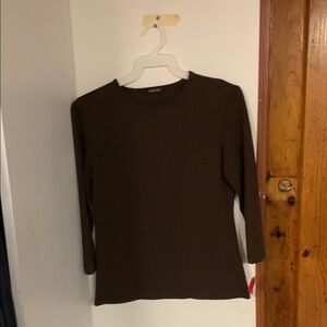 Elegant Brown Long Sleeve Top